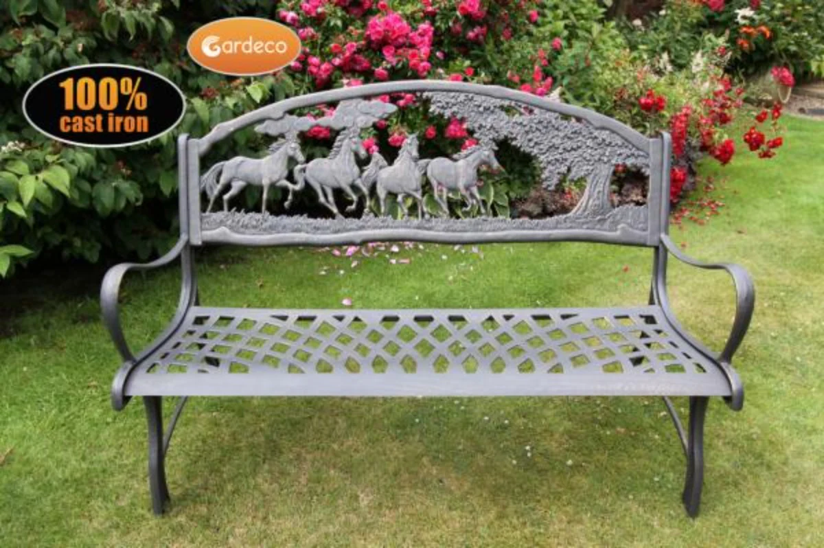 Gardeco Country Cast Iron Bench - Image 3