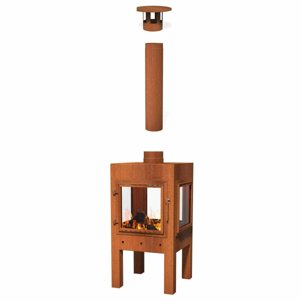 Adezz Digna Corten Steel Outdoor Fireplace - Image 6