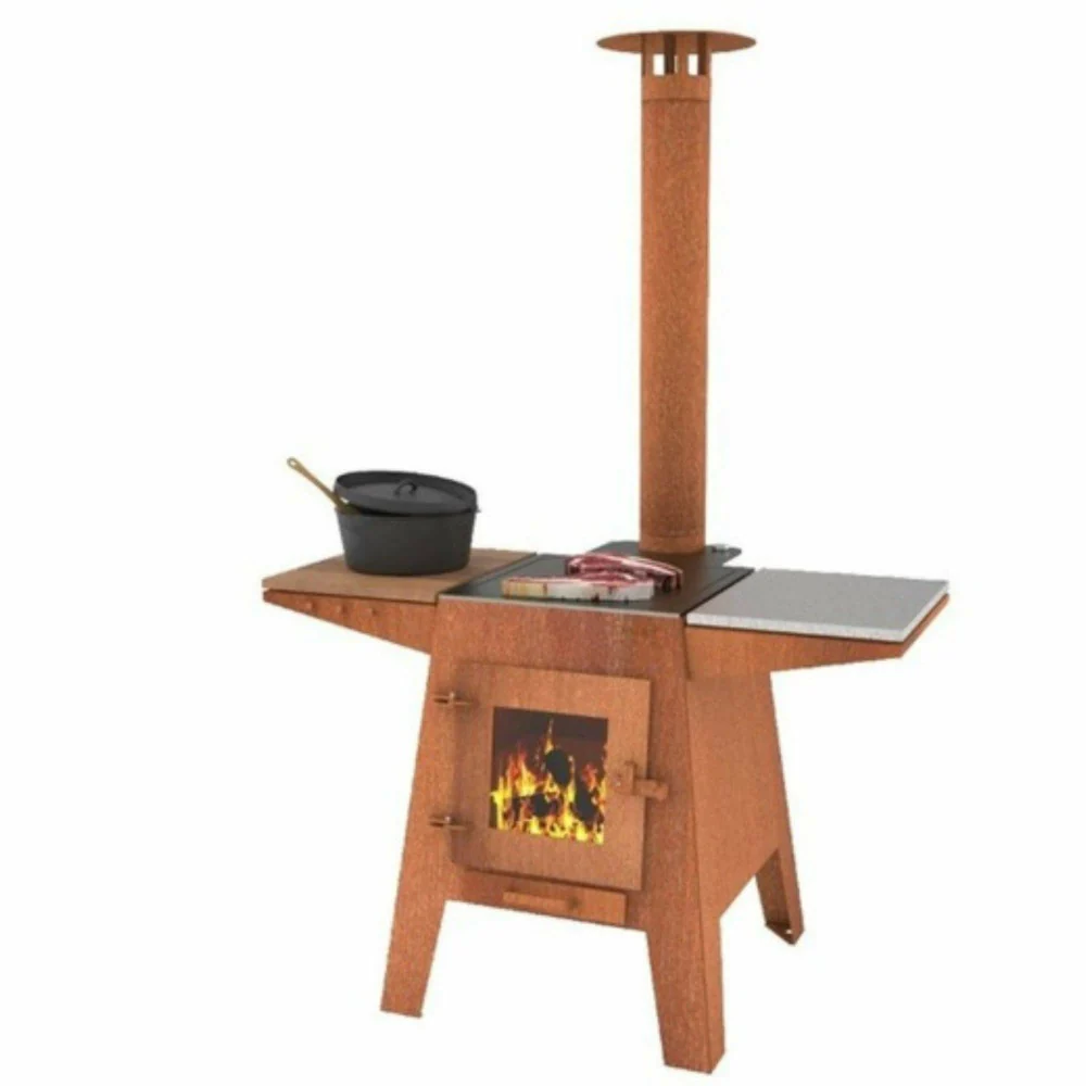 Adezz Forno Damm Outdoor Fire and Barbecue Grill in Corten Steel - Image 4
