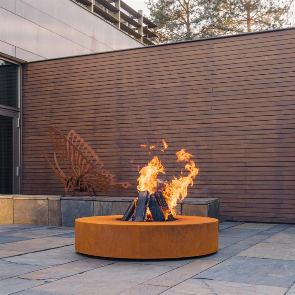 Adezz Forno Large Round Fire Pit Table Corten Steel 125cm - Image 4