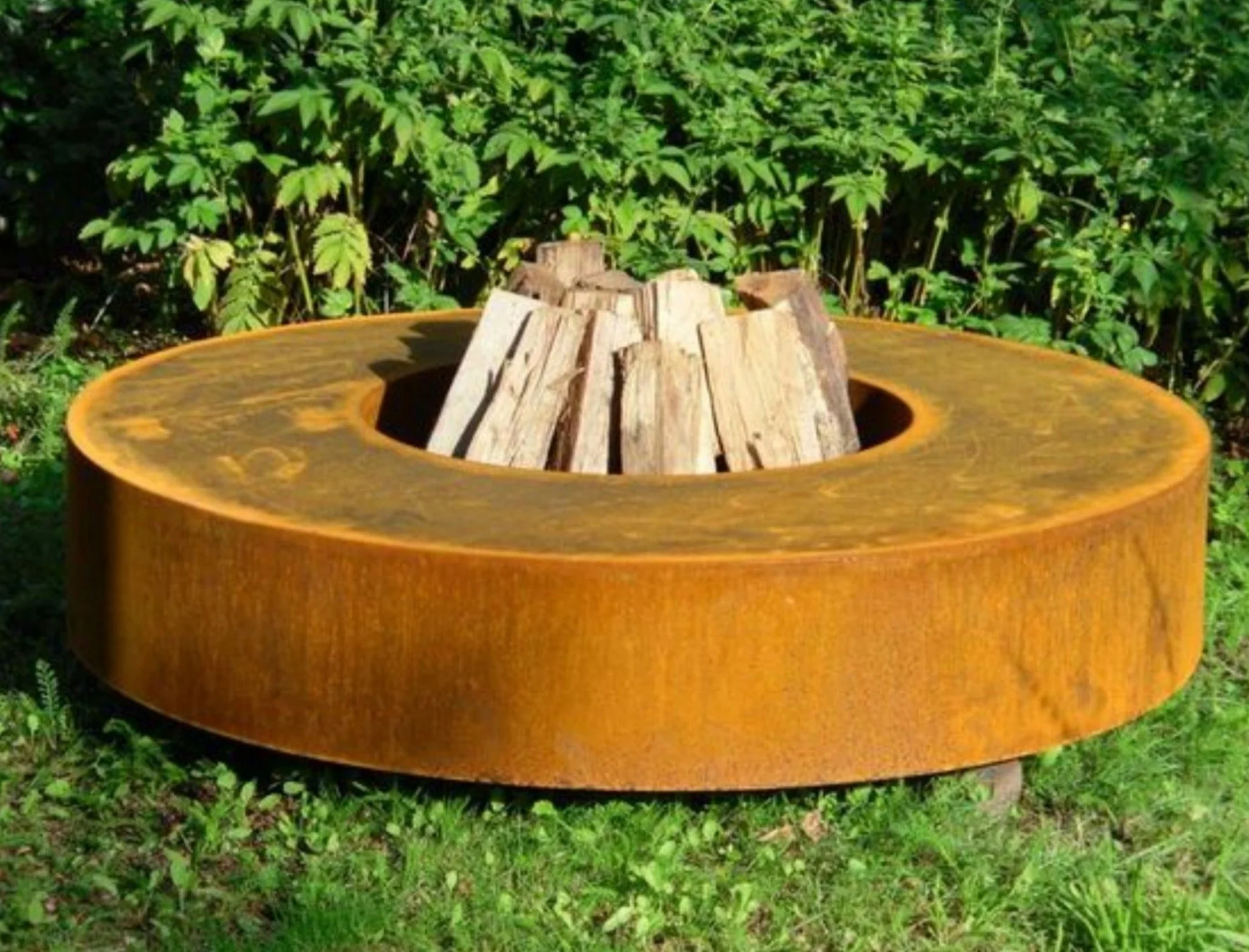 Adezz Forno Large Round Fire Pit Table Corten Steel 125cm - Image 6