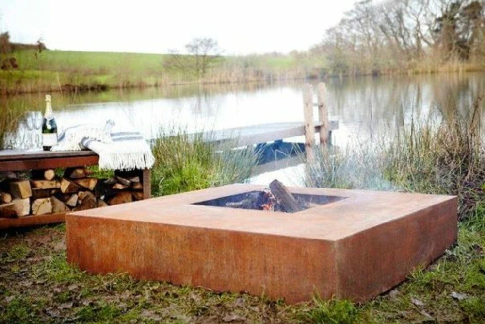Adezz Forno Large Square Fire Pit Table Corten Steel 120cm - Image 5