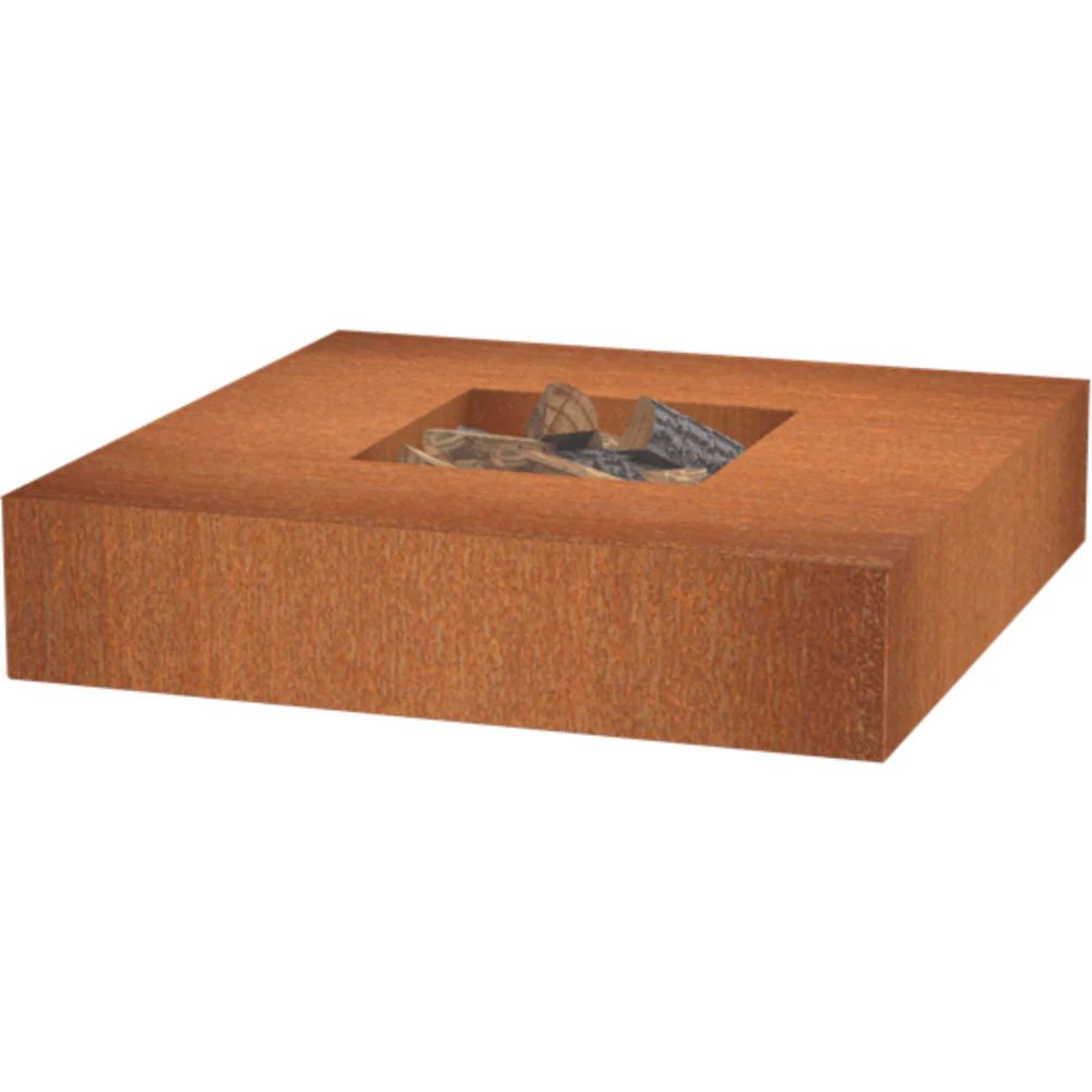 Adezz Forno Large Square Fire Pit Table Corten Steel 120cm - Image 6