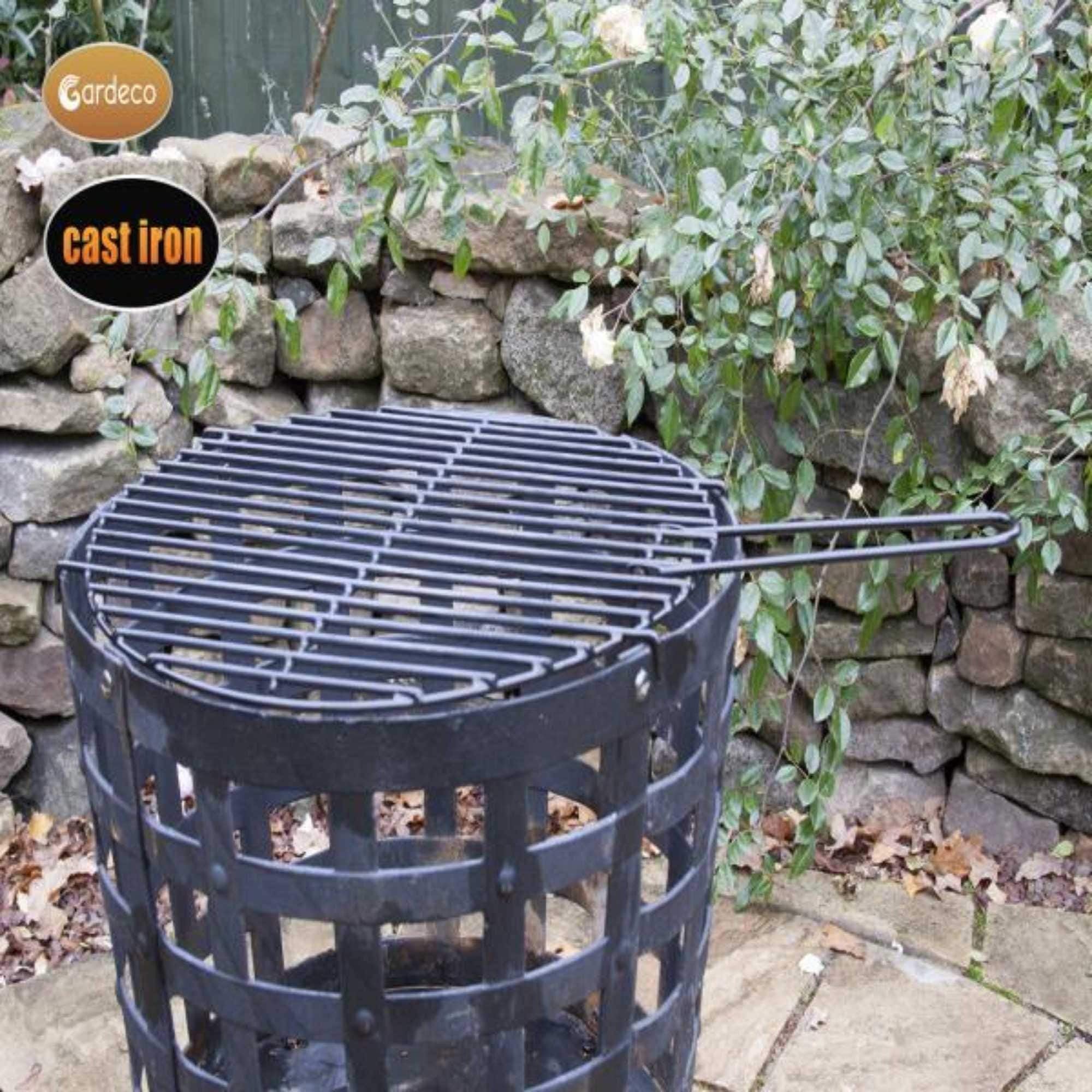 Gardeco Aragon Portable Fire Basket in Cast Iron - Image 3