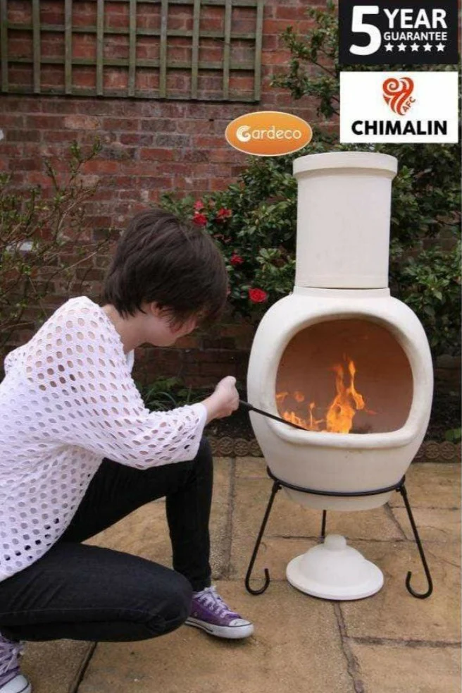 Gardeco ASTERIA Chimenea XL Natural Clay inc Lid and Stand - Image 8