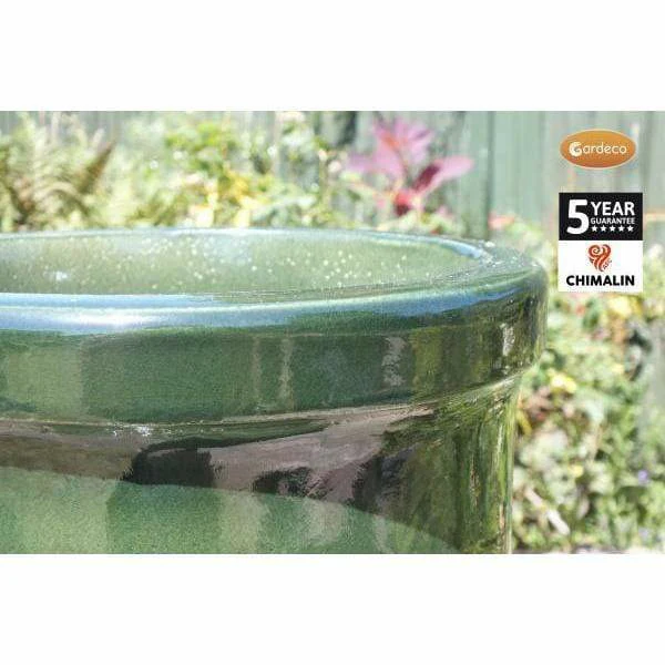 Gardeco Asteria Clay Chimenea XL in Glazed Green - Image 3