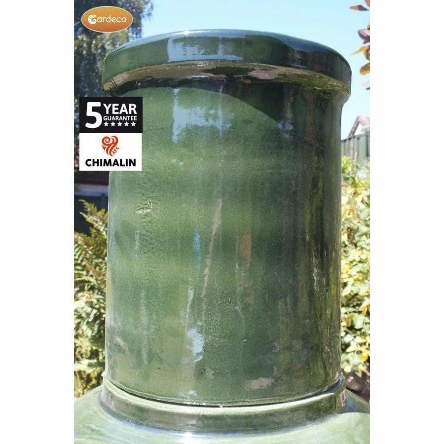 Gardeco Asteria Clay Chimenea XL in Glazed Green - Image 4