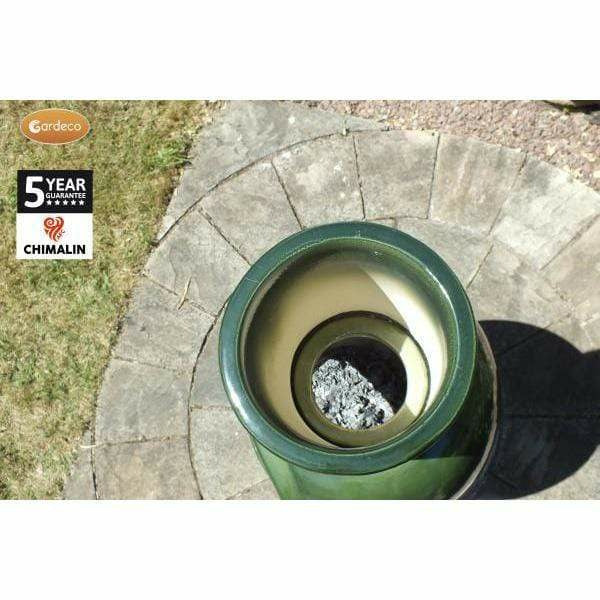 Gardeco Asteria Clay Chimenea XL in Glazed Green - Image 6