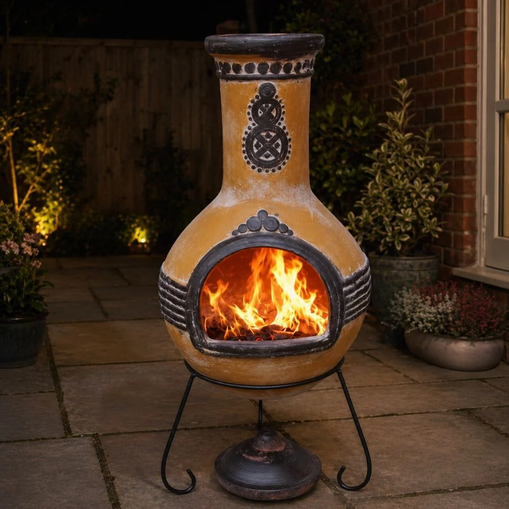 Gardeco Azteca Chimenea in Rustic Yellow, in Large and XLarge - Image 3