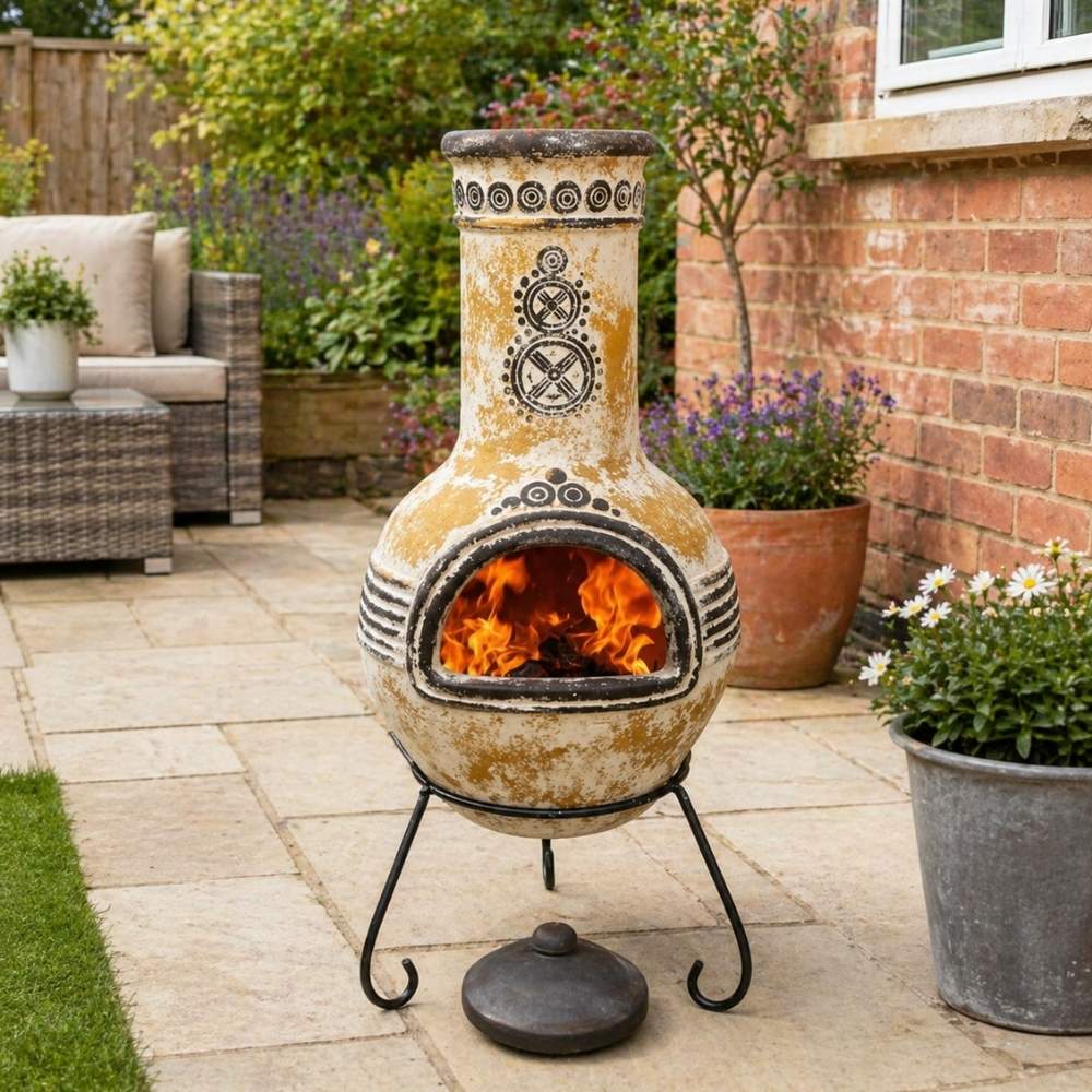 Gardeco Azteca Chimenea in Rustic Yellow, in Large and XLarge - Image 4