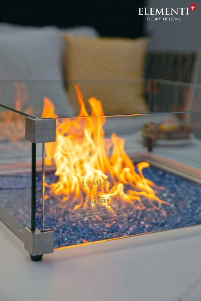 Elementi Fire Bianco Marble Porcelain Fire Table - Image 9