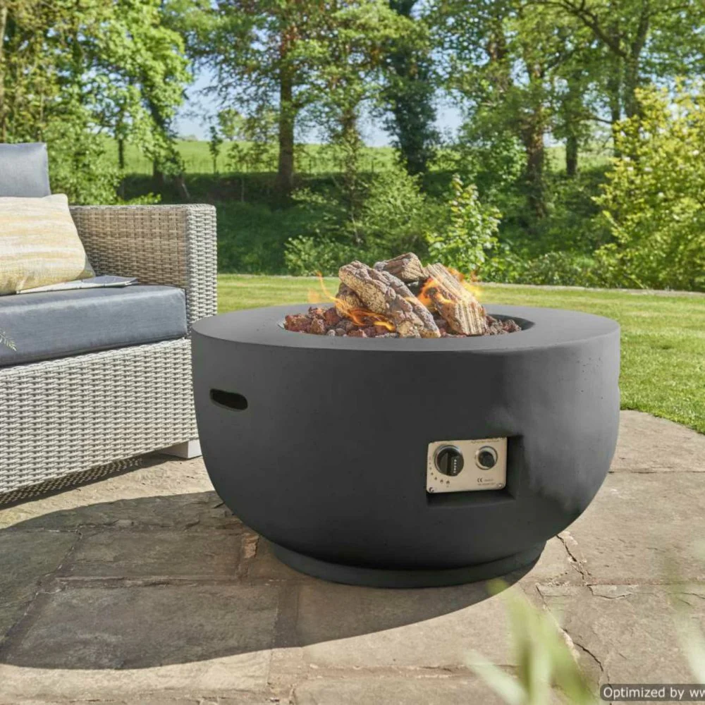 Happy Cocooning Gas Fired 91 cm Fire Pit in Grey or Black - Image 4