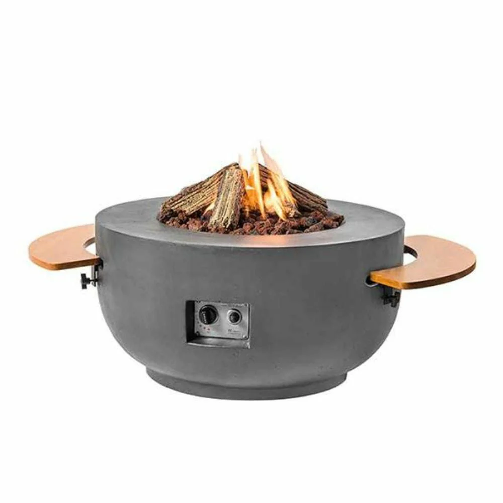 Happy Cocooning Gas Fired 91 cm Fire Pit in Grey or Black - Image 6