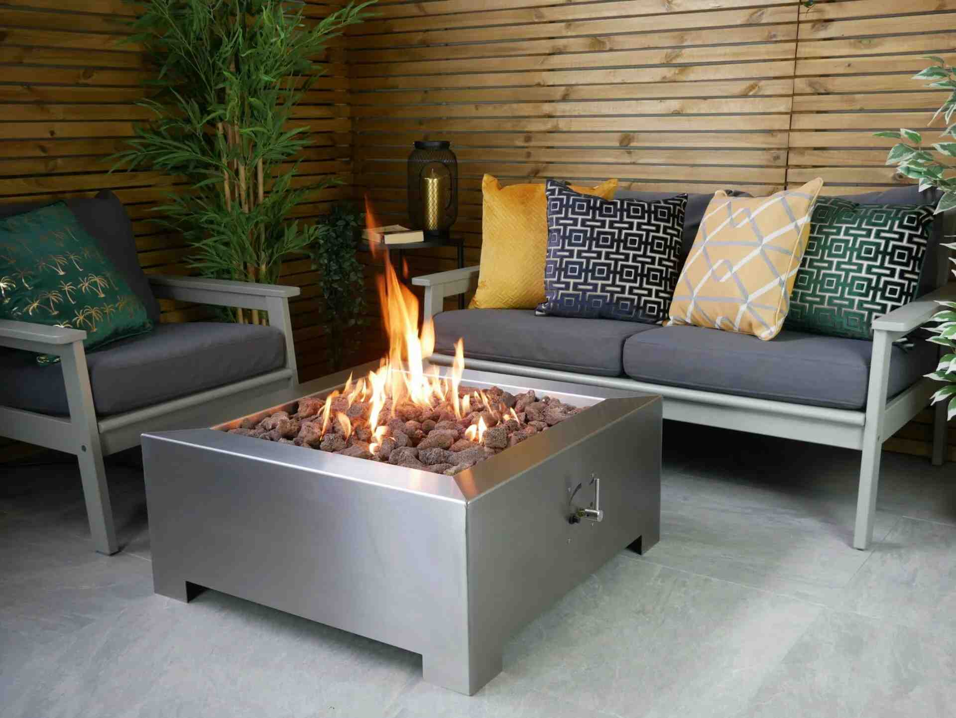Brightstar Fires Callisto Square Gas Fire Pit Table Stainless Steel - Image 3