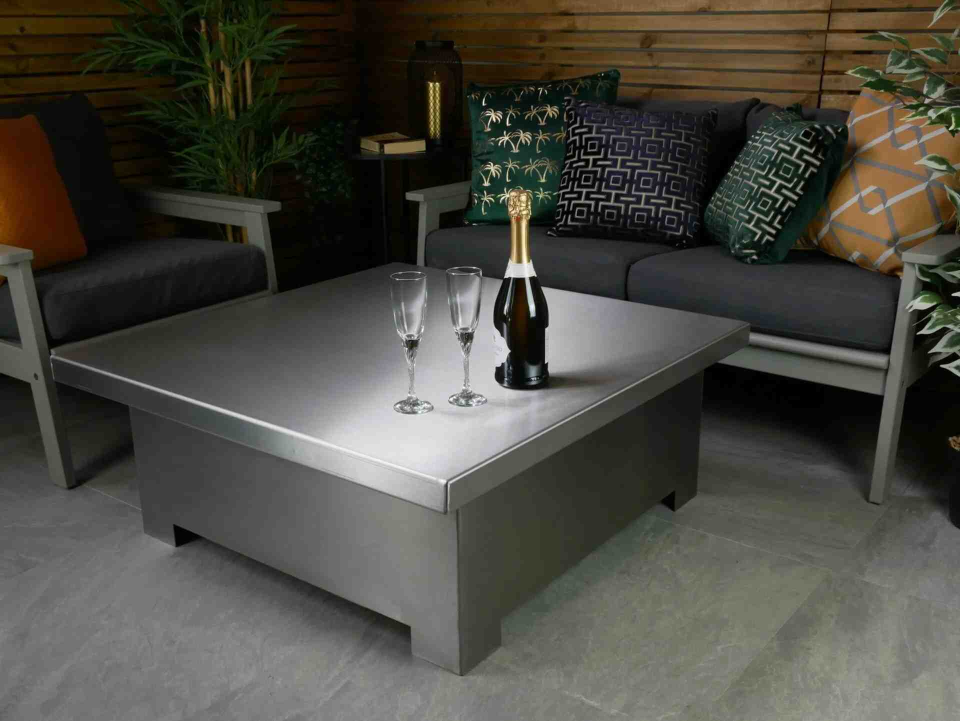 Brightstar Fires Callisto Square Gas Fire Pit Table Stainless Steel - Image 6