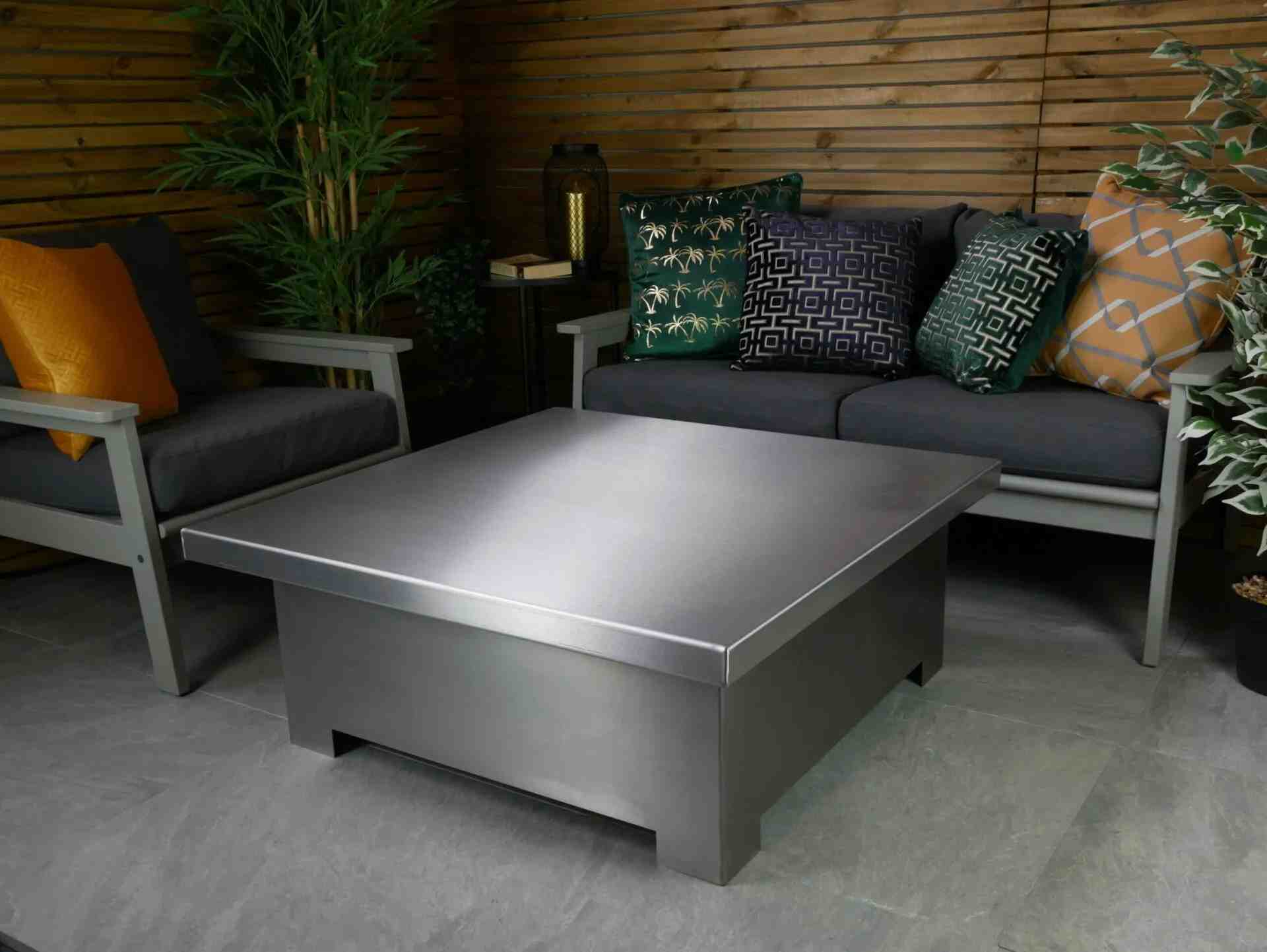 Brightstar Fires Callisto Square Gas Fire Pit Table Stainless Steel - Image 9