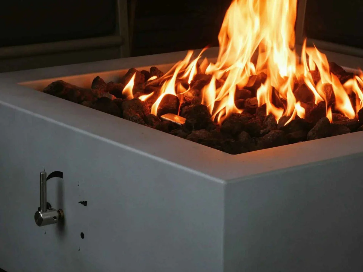 Brightstar Fires Callisto Square Gas Fire Pit Table Zinc - Image 4