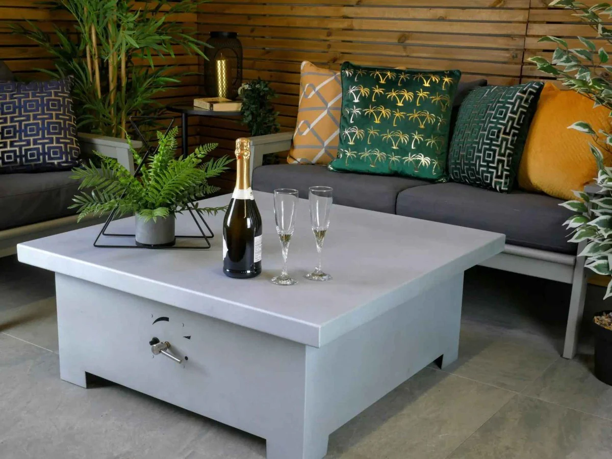 Brightstar Fires Callisto Square Gas Fire Pit Table Zinc - Image 6