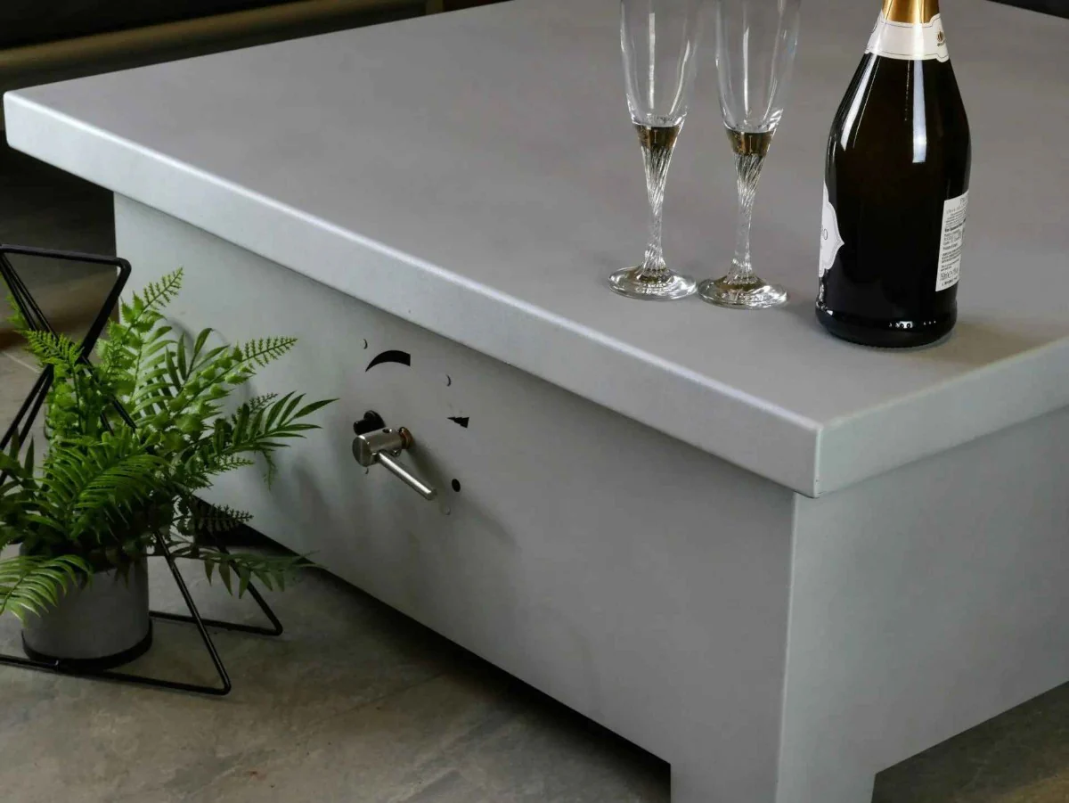 Brightstar Fires Callisto Square Gas Fire Pit Table Zinc - Image 7