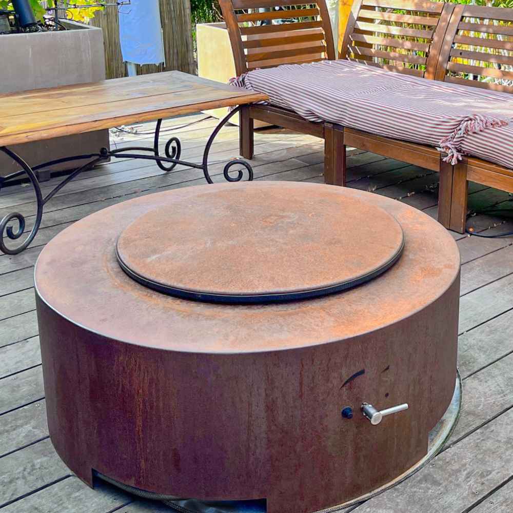 Brightstar Fires Saturn Gas Fire Pit in Corten Steel