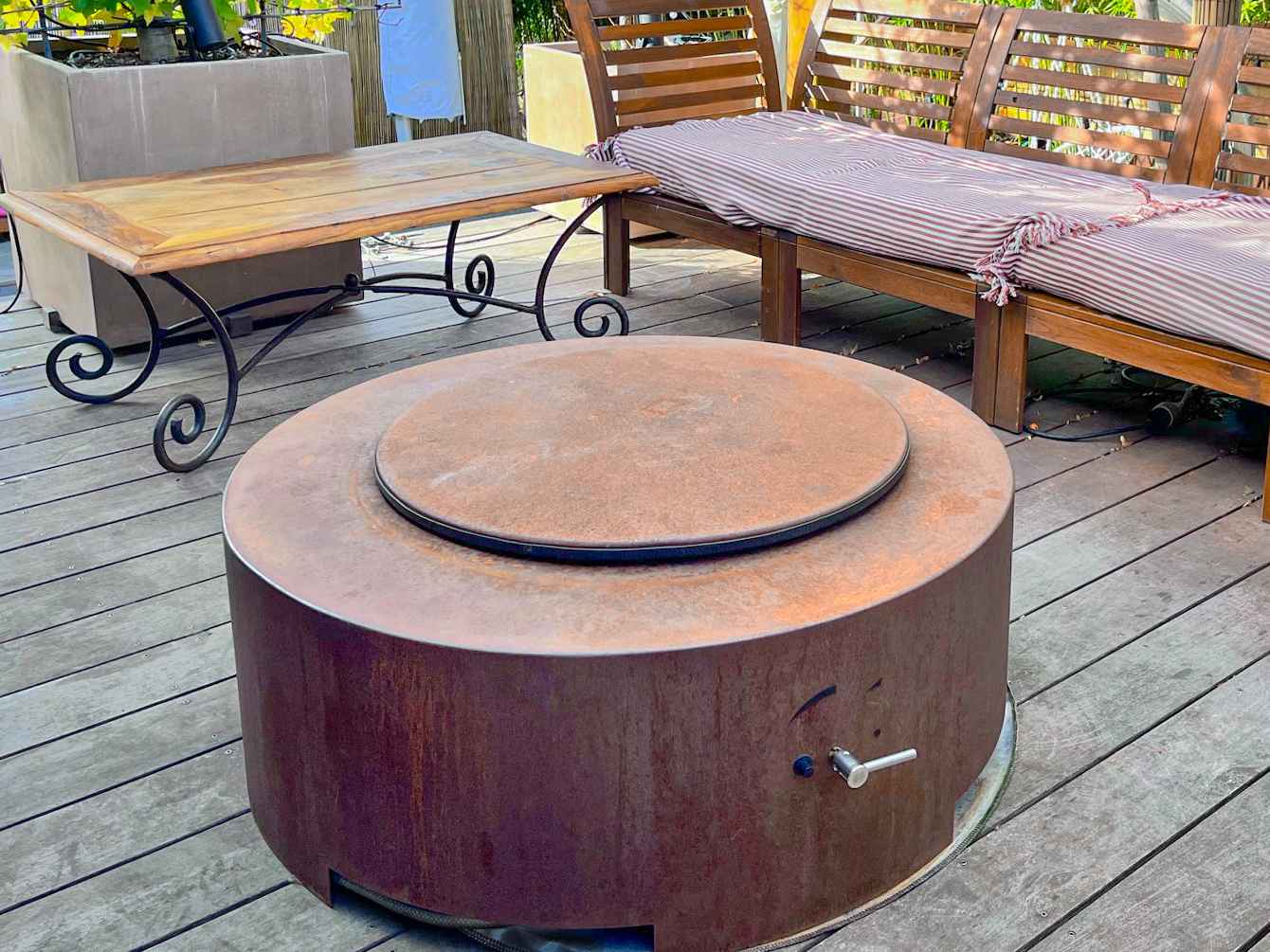 Brightstar Fires Saturn Gas Fire Pit in Corten Steel - Image 4