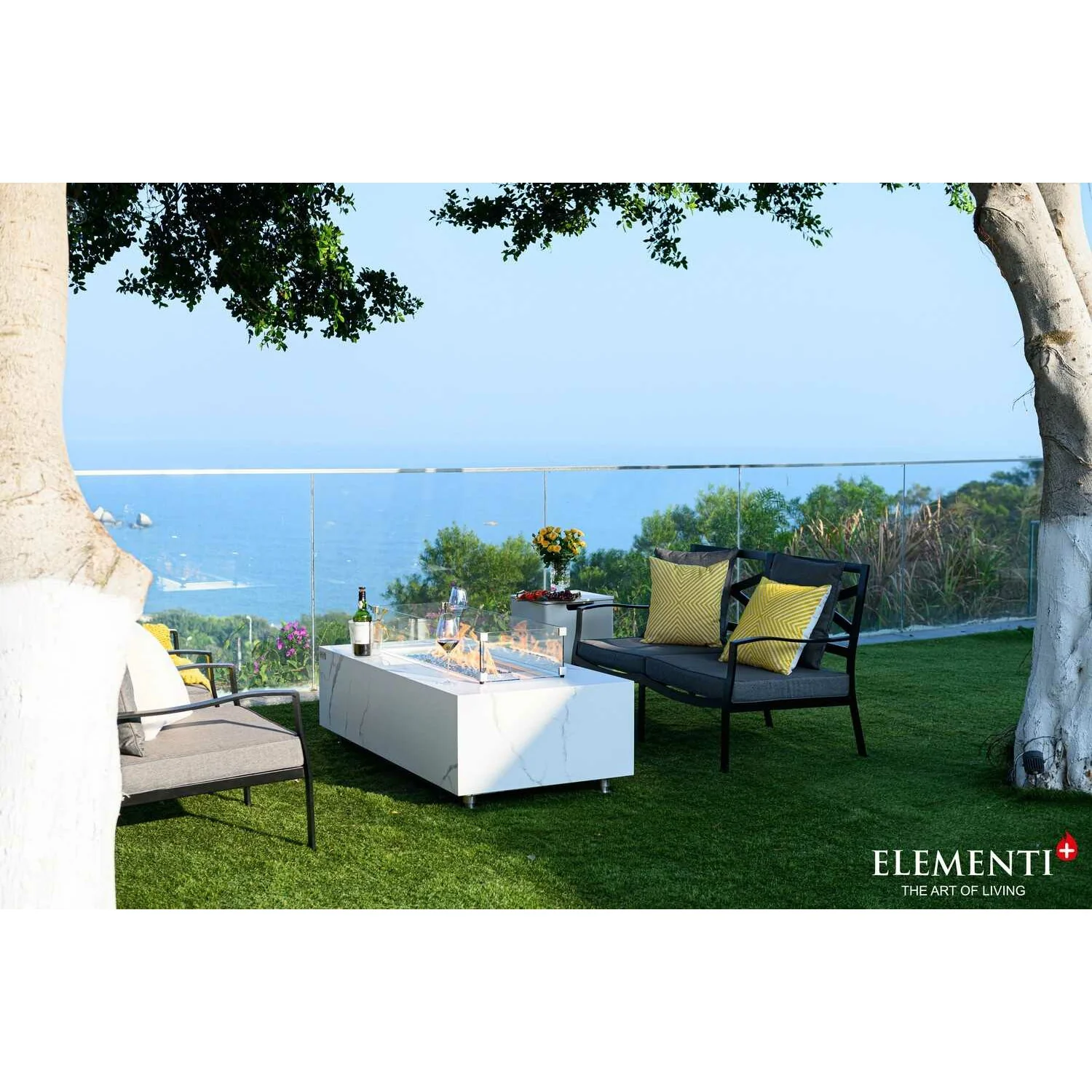 Elementi Fire Carrara Marble Porcelain Fire Table - Image 3