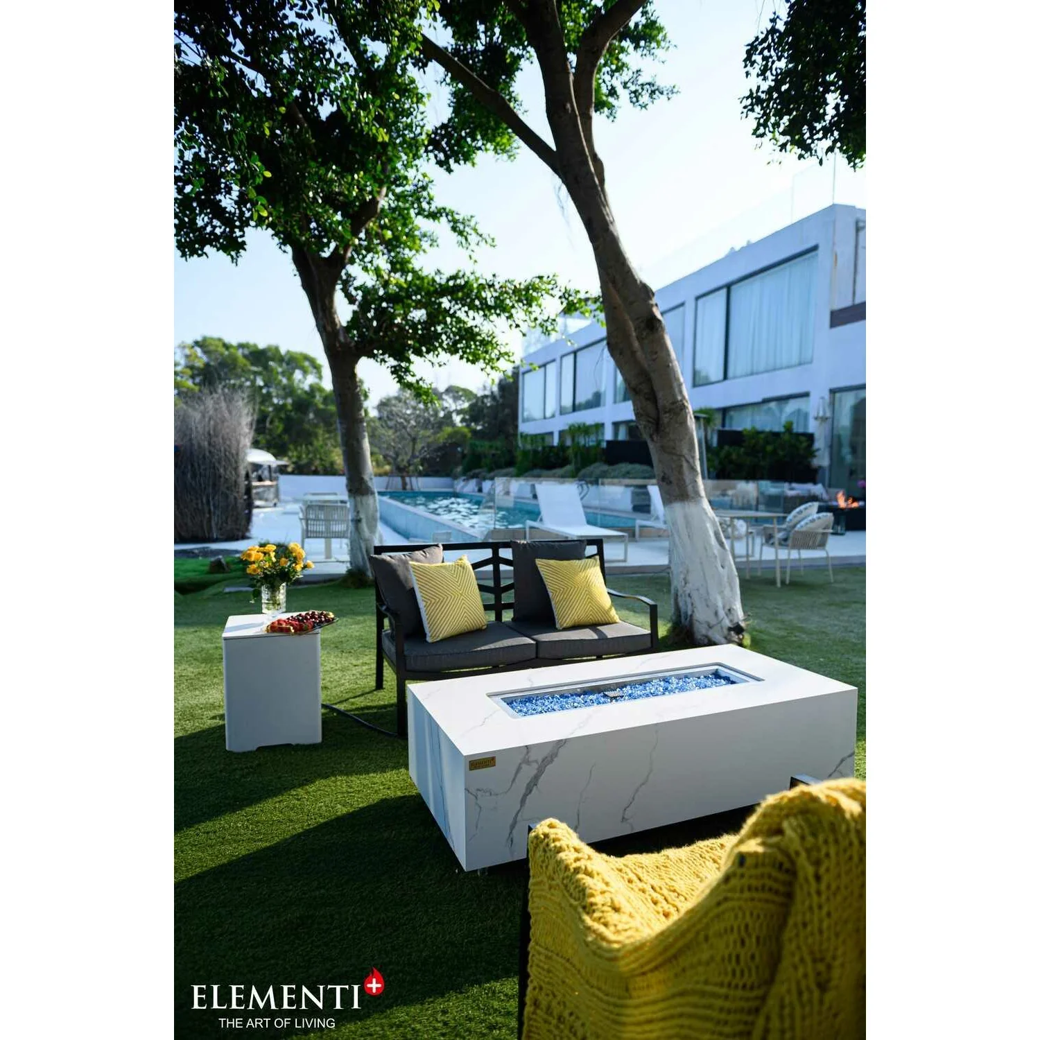 Elementi Fire Carrara Marble Porcelain Fire Table - Image 5