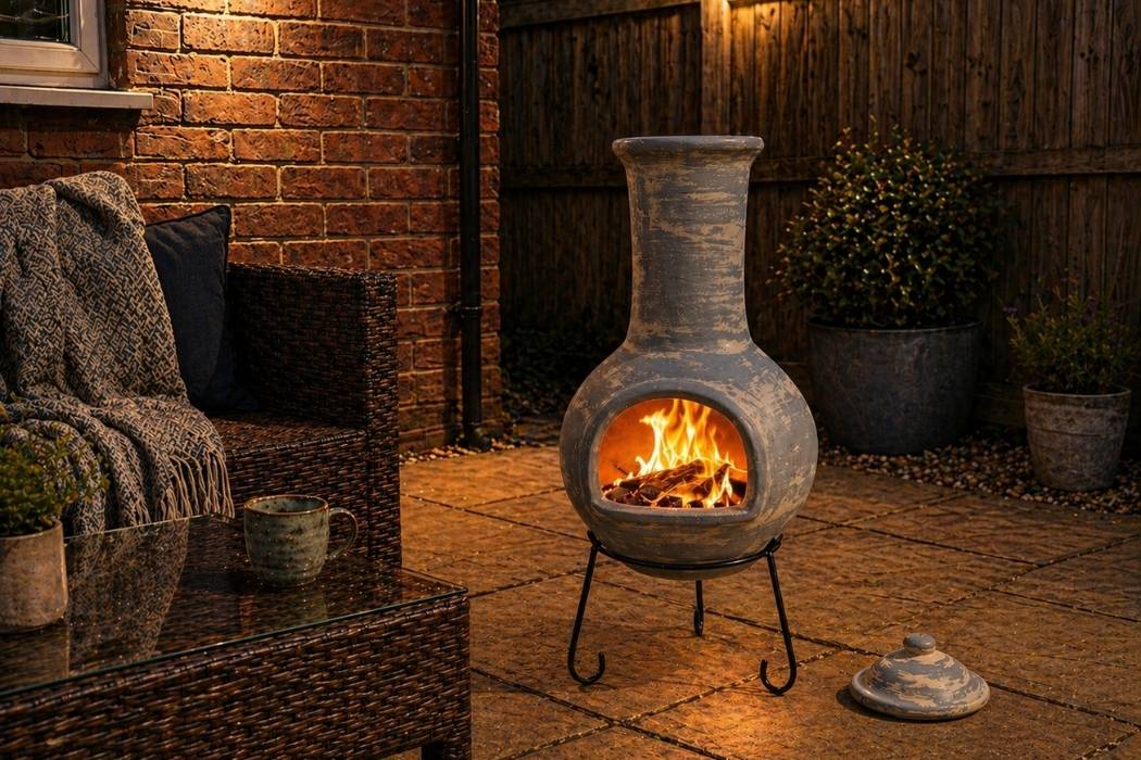 Gardeco Colima XL Mexican Chimenea Grey - Image 3