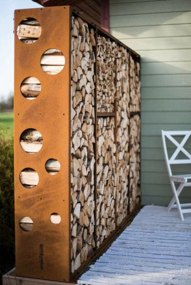 GrillSymbol WoodStock Wall Large Wood Storage in Corten Steel - Image 3