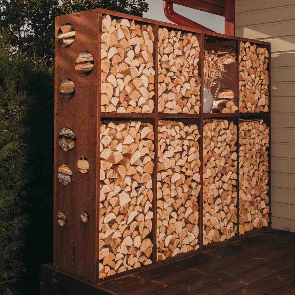 GrillSymbol WoodStock Wall Large Wood Storage in Corten Steel - Image 6