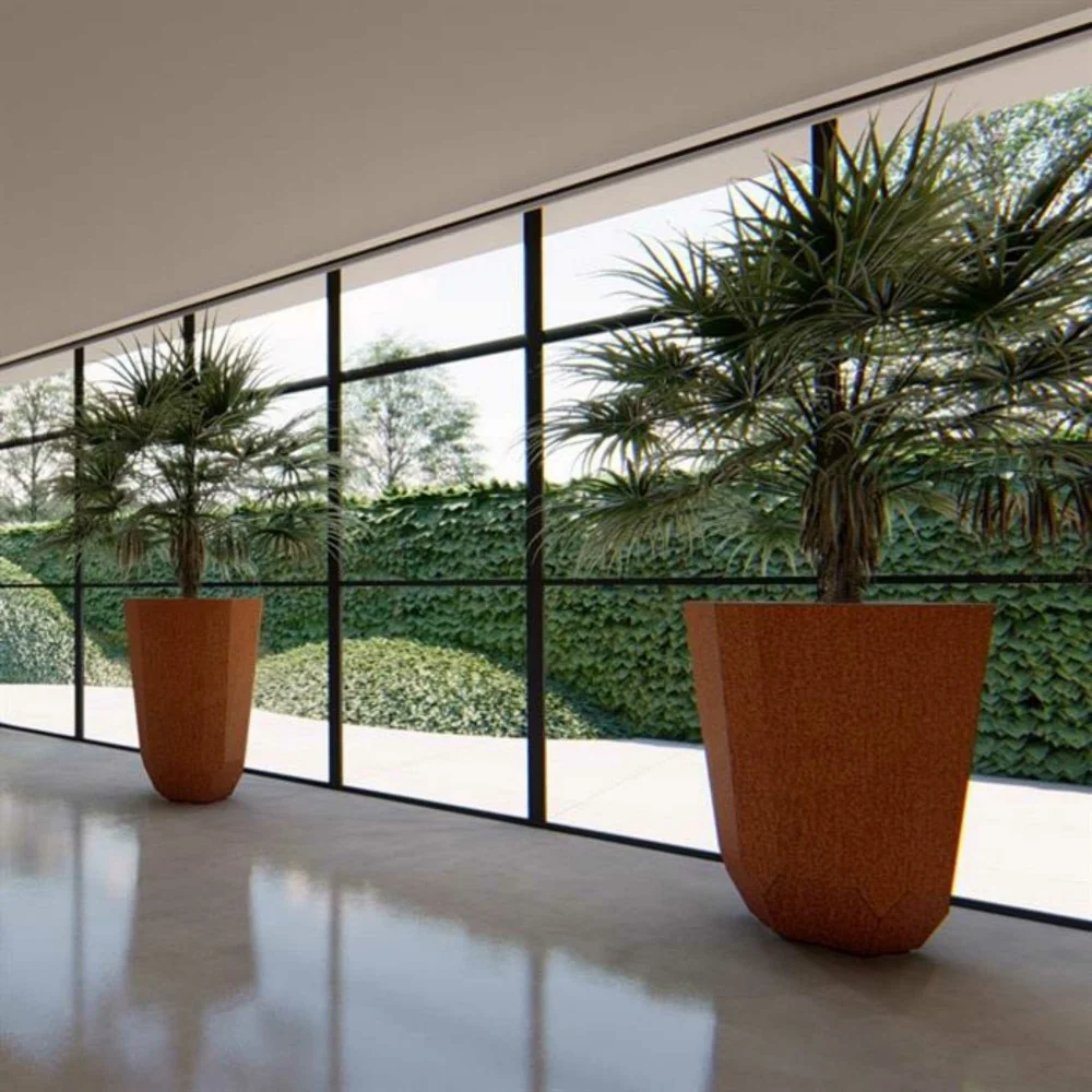 Dipott Facet Corten Steel Planters - Image 6