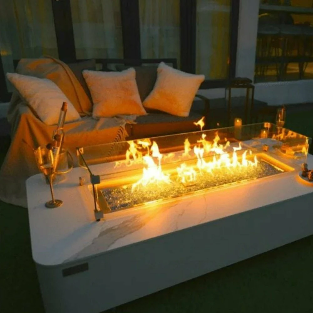 Elementi Fire Athens Porcelain Marble Gas Fire Pit - Image 8