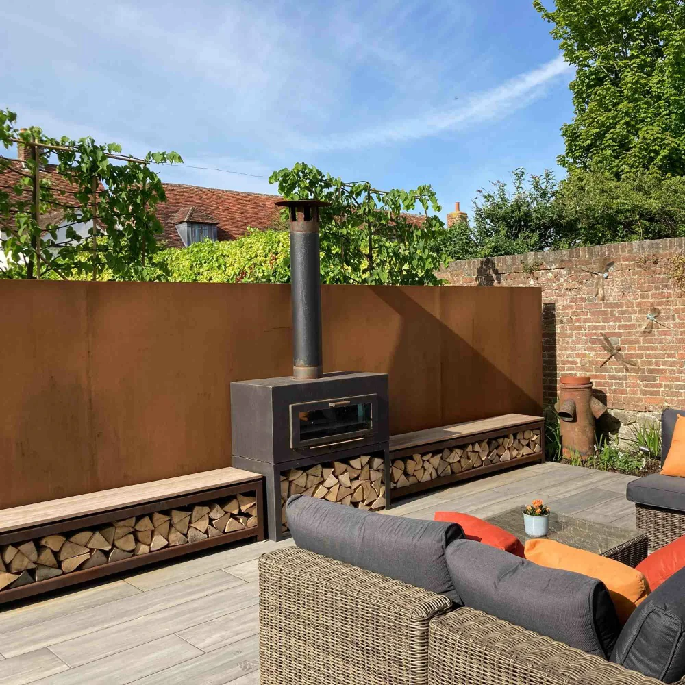 Adezz Forno Enok Outdoor Fireplace in Corten Steel - Image 3