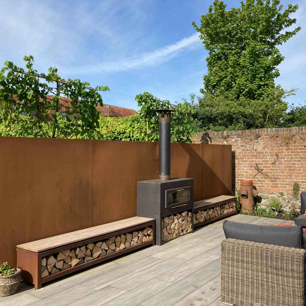 Adezz Forno Enok Outdoor Fireplace in Corten Steel - Image 4