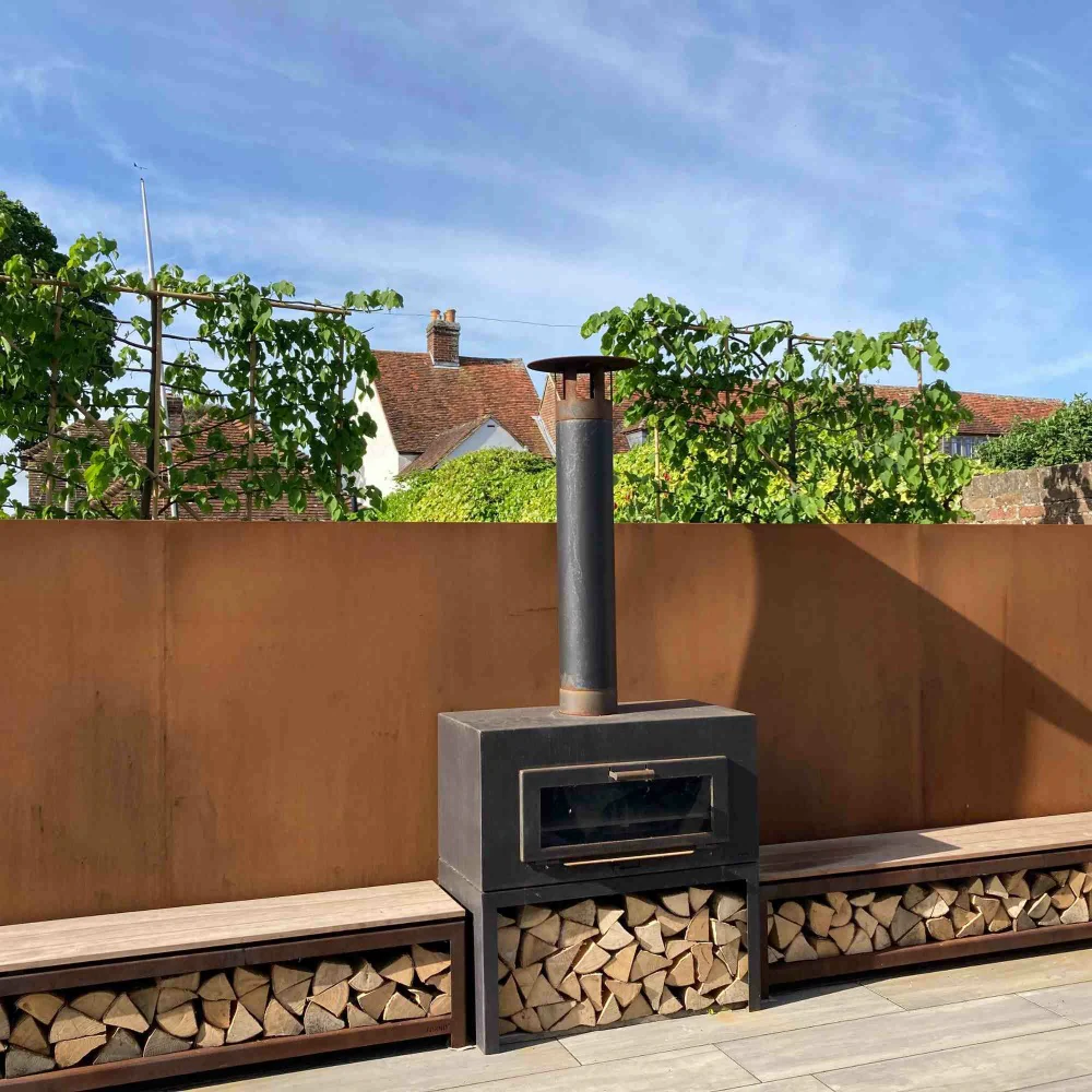 Adezz Forno Enok Outdoor Fireplace in Corten Steel - Image 5