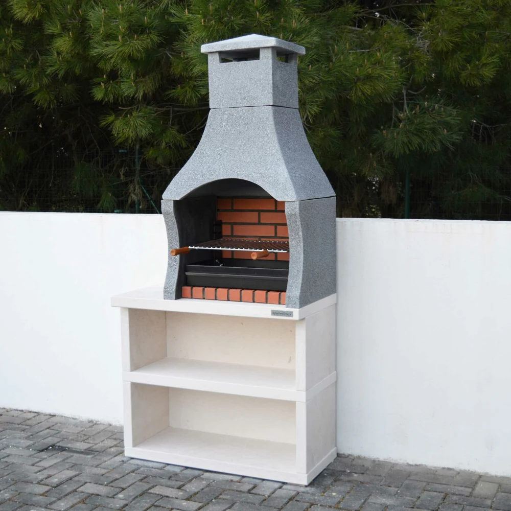 XclusiveDecor Firenze Charcoal Barbecue Grill with Side Table - Image 6