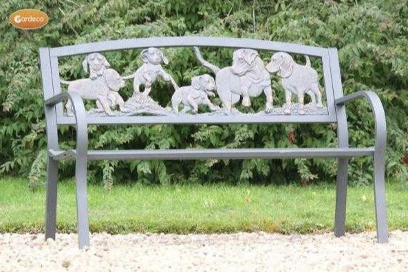 Gardeco Cast Iron Bench Puppies - Image 4