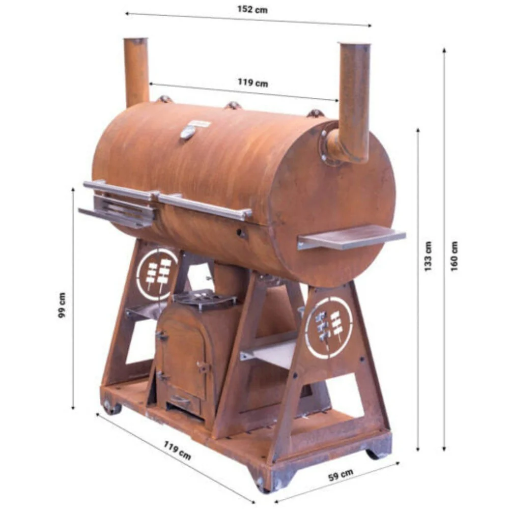 GrillSymbol Smoky Beast XL 150cm Barrel BBQ Smoker and Smoker Grill - Image 11