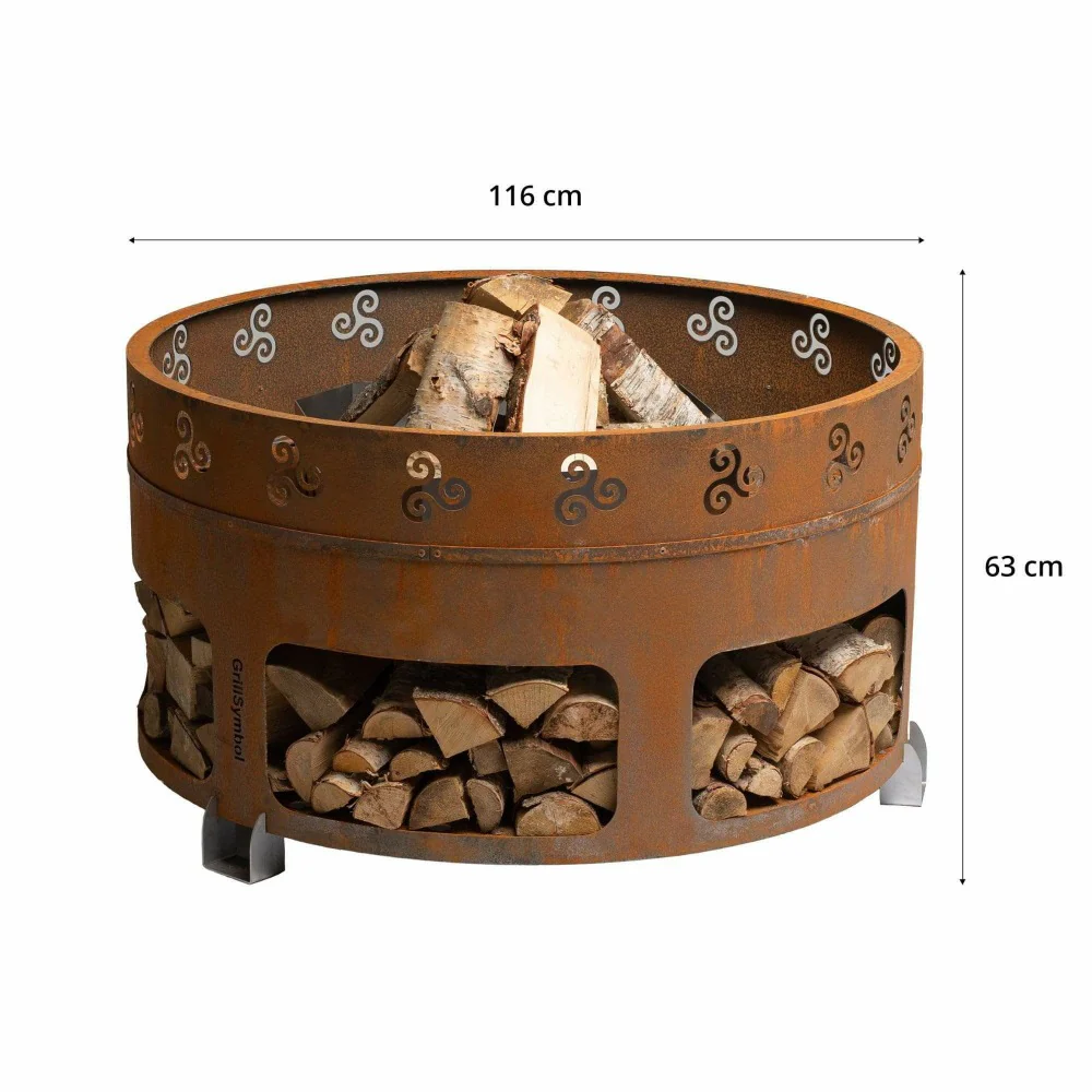 GrillSymbol Antigo Corten Steel Fire Pit - Image 6