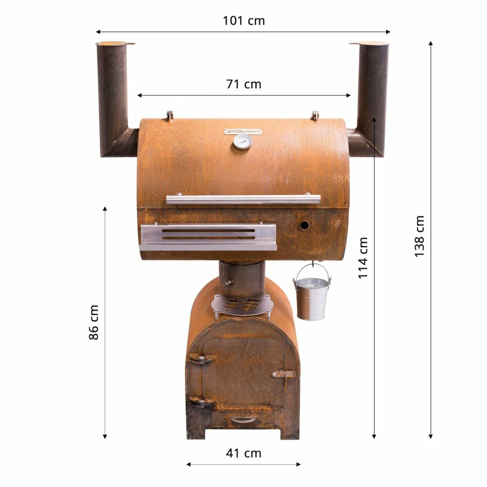 GrillSymbol Smoky Beast Corten BBQ Smoker and Smoker Grill - Image 16