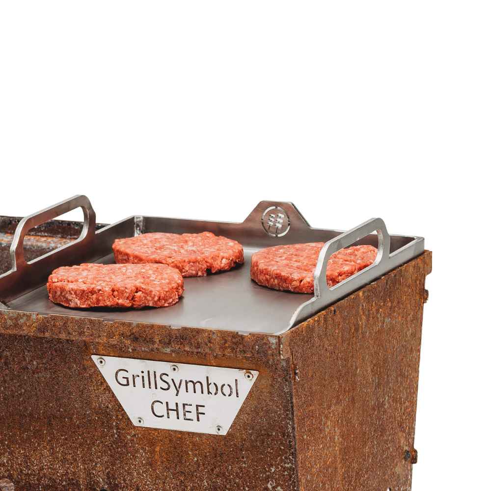 GrillSymbol Burger Press and Plancha Stainless Steel Set - Image 2