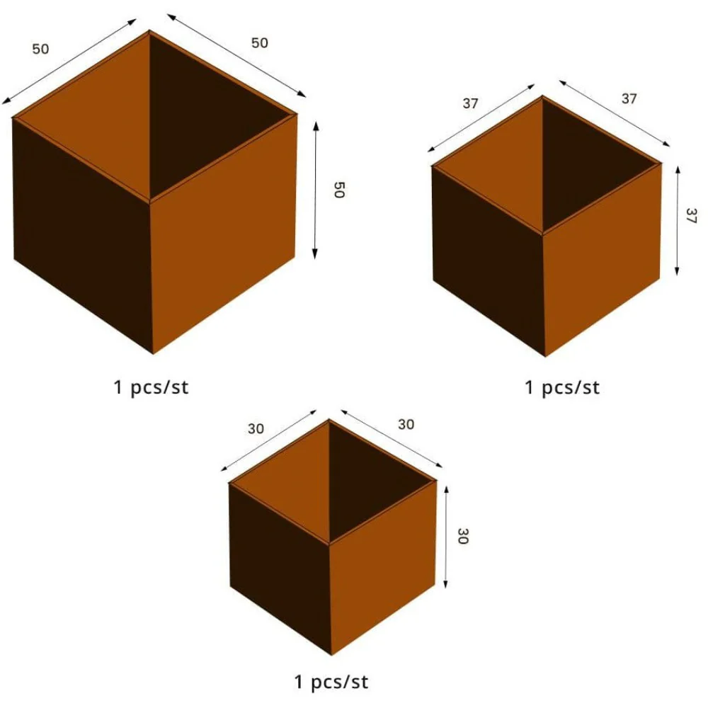 GrillSymbol Clara Corten Steel Planter Set - Image 3