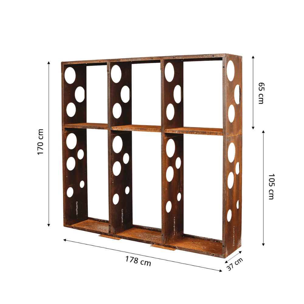 Grillsymbol Corten Steel Wood Wall 3 - Image 3