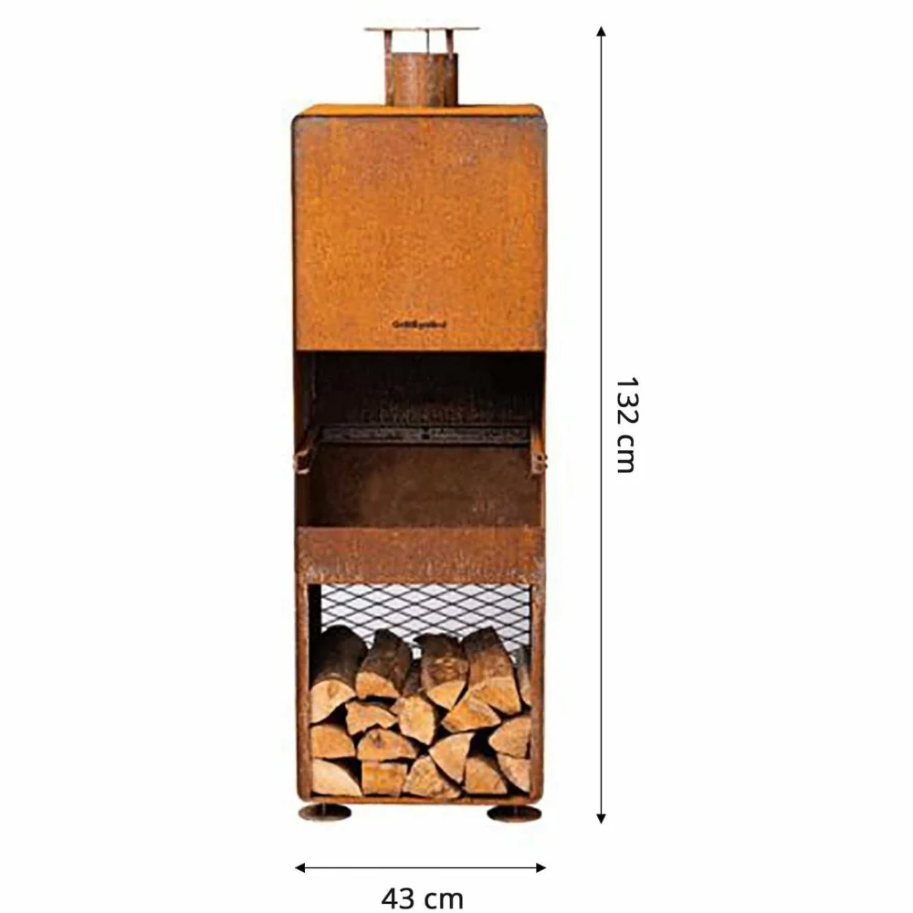 GrillSymbol Enzo Corten Steel Outdoor Fireplace - Image 7