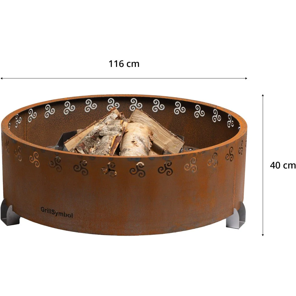 GrillSymbol Legend Fire Pit Corten Steel 116cm - Image 5