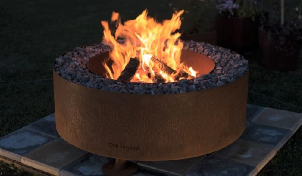 GrillSymbol Luna Fire Pit Corten Steel 119cm - Image 9