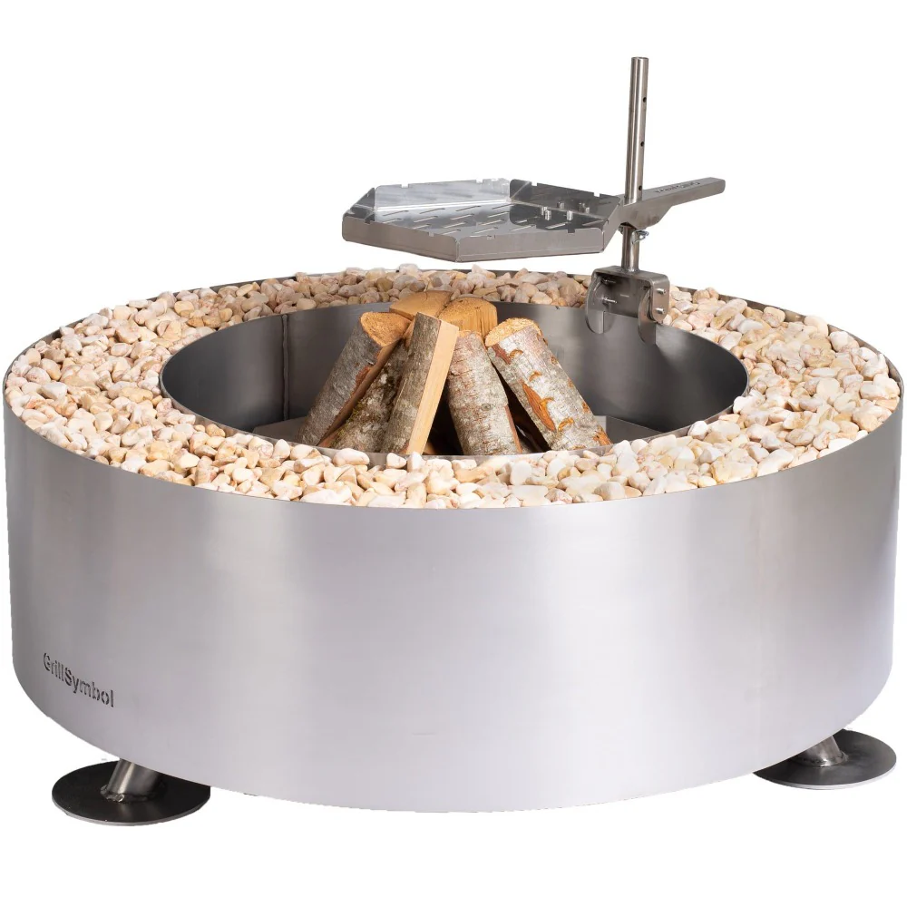 GrillSymbol Luna Silver Fire Pit Stainless Steel 119cm - Image 11