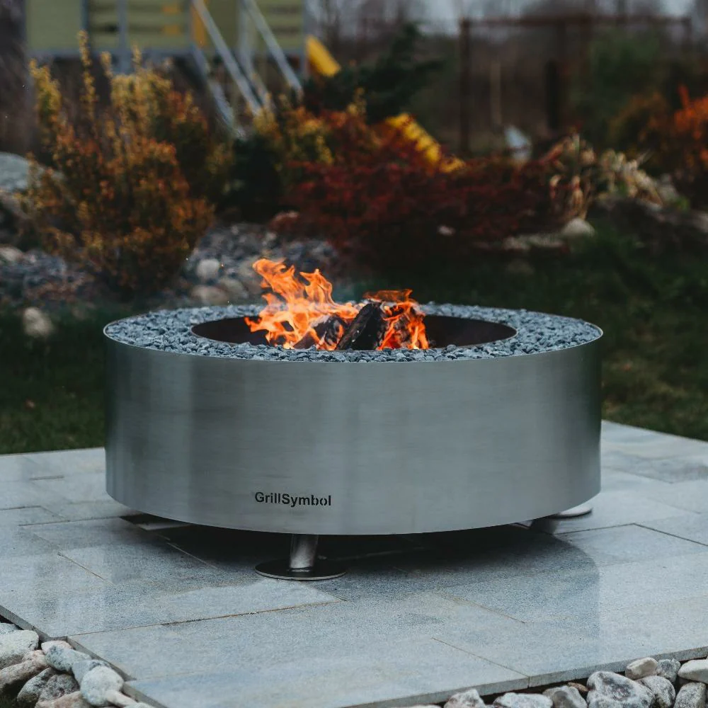 GrillSymbol Luna Silver Fire Pit Stainless Steel 119cm - Image 3