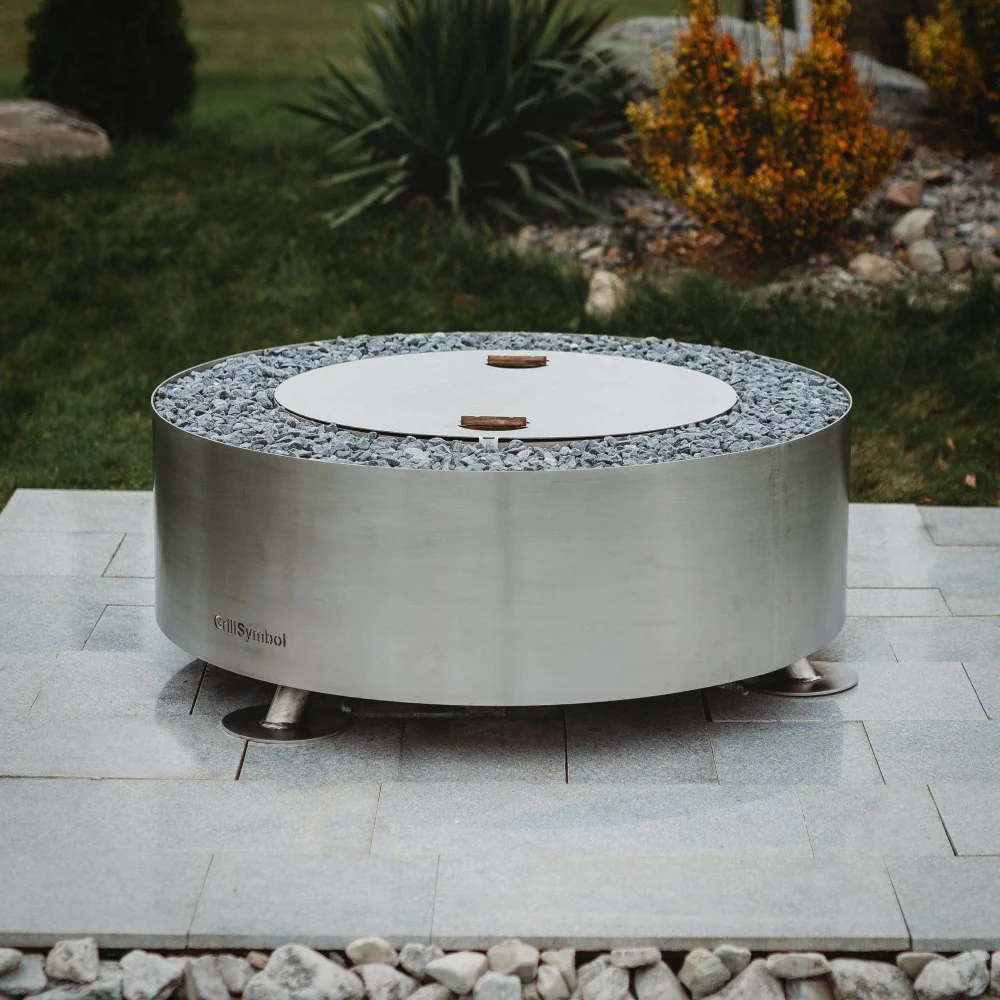 GrillSymbol Luna Silver Fire Pit Stainless Steel 119cm - Image 6