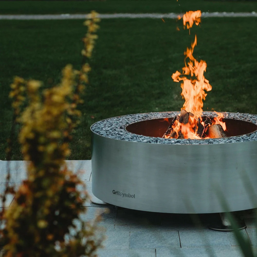 GrillSymbol Luna Silver Fire Pit Stainless Steel 119cm - Image 7
